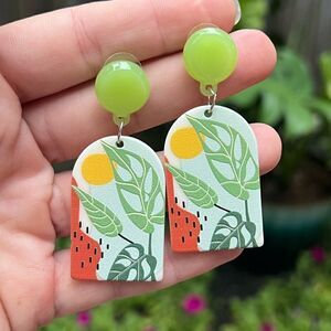 Monstera Leaf Lightweight Acrylic Earrings